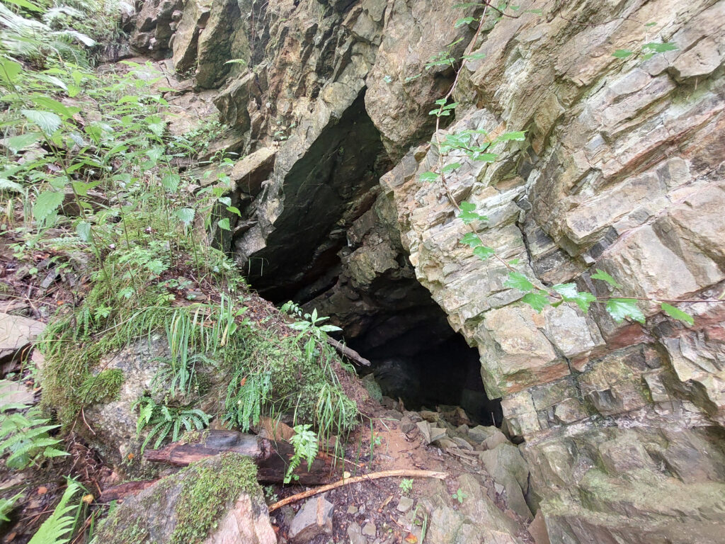 Blick auf Höhle in der Attendorn-Elsper Doppelmulde in der Nähe von Heggen