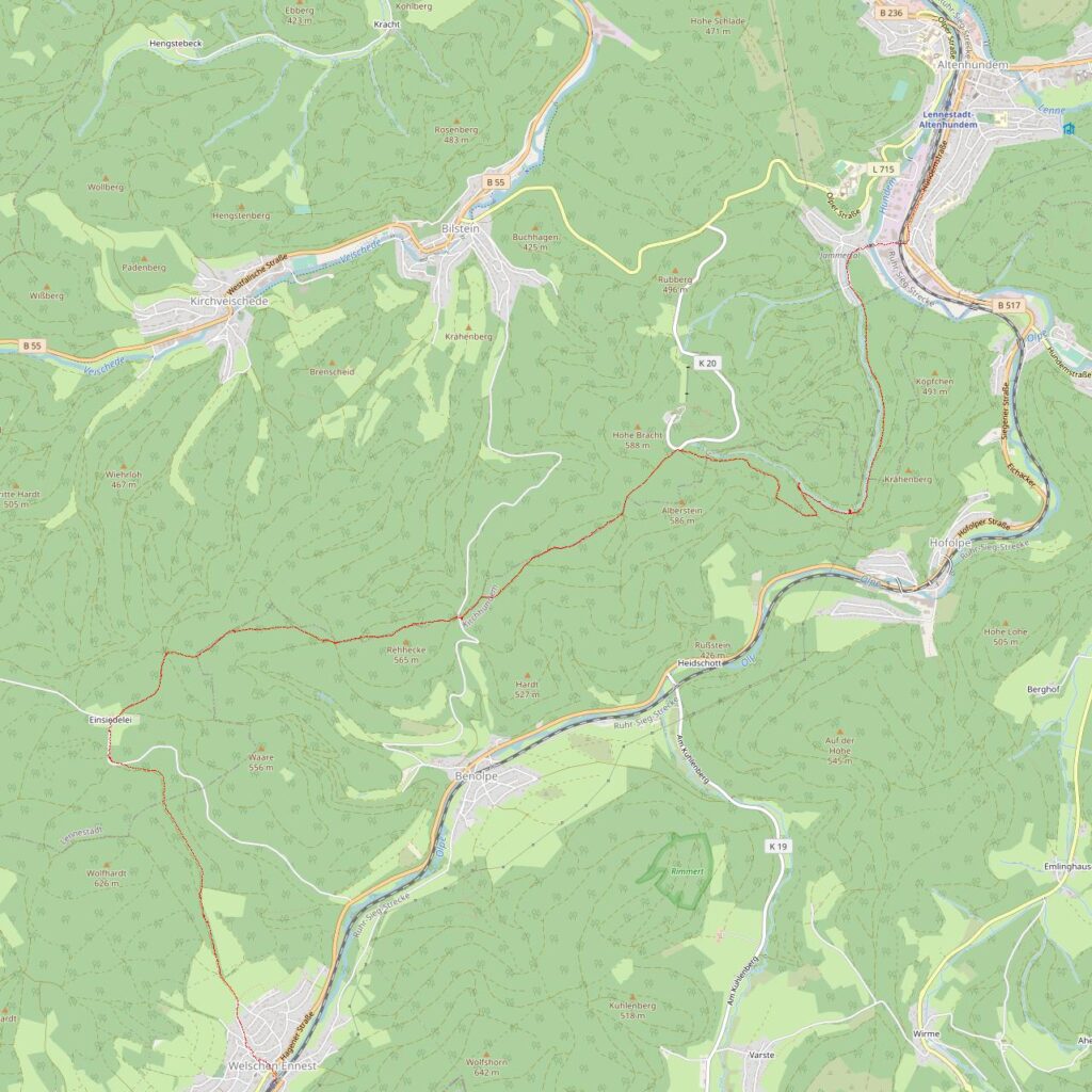 OSM-Karte der Tour von Welschen-Ennest nach Altenhundem
