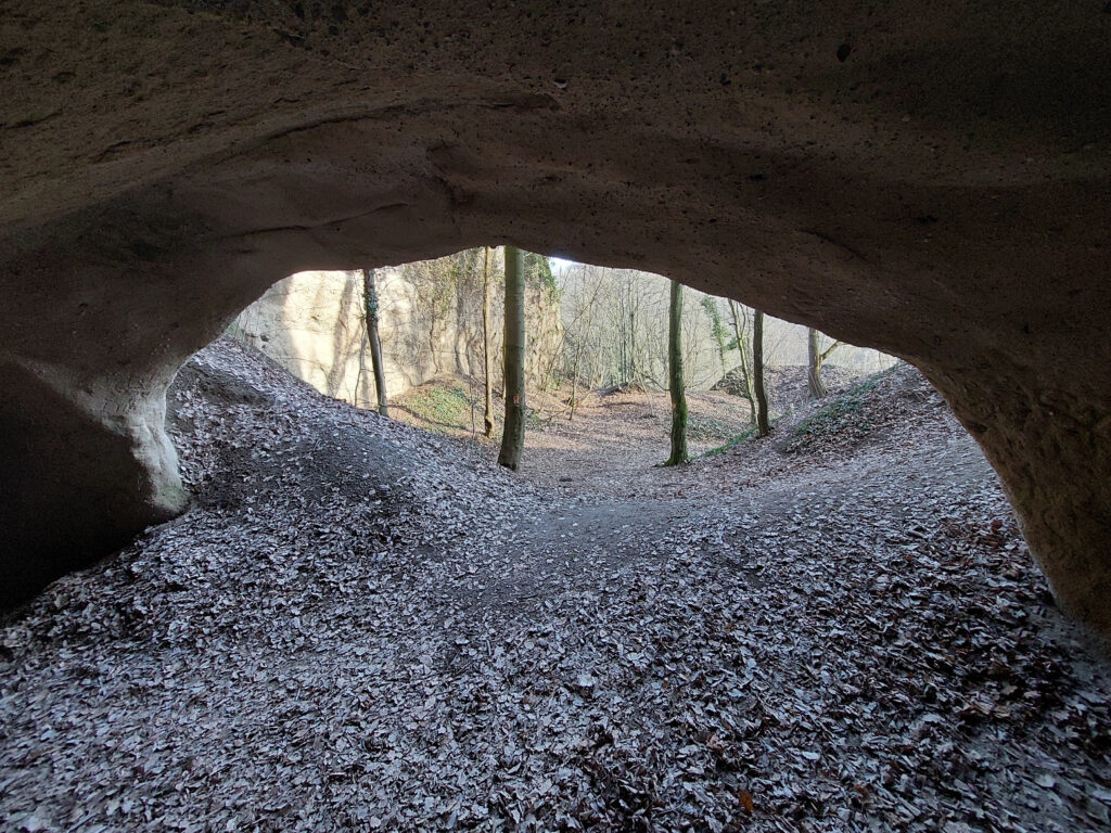 Ausgang einer Trasshöhle am Höhlen- und Schluchtensteig