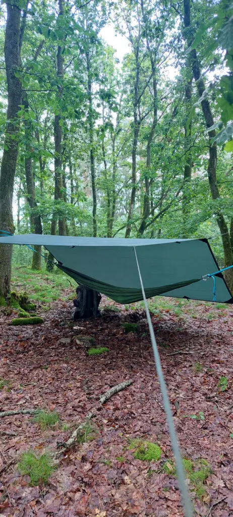 Mein Setup zum Schlafen im Wald besteht normalerweise aus Hängematte und Tarp