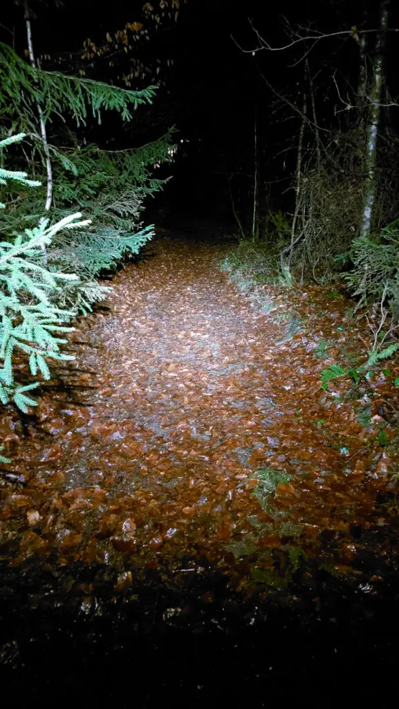 Lichtkegel (weiß) der NU27